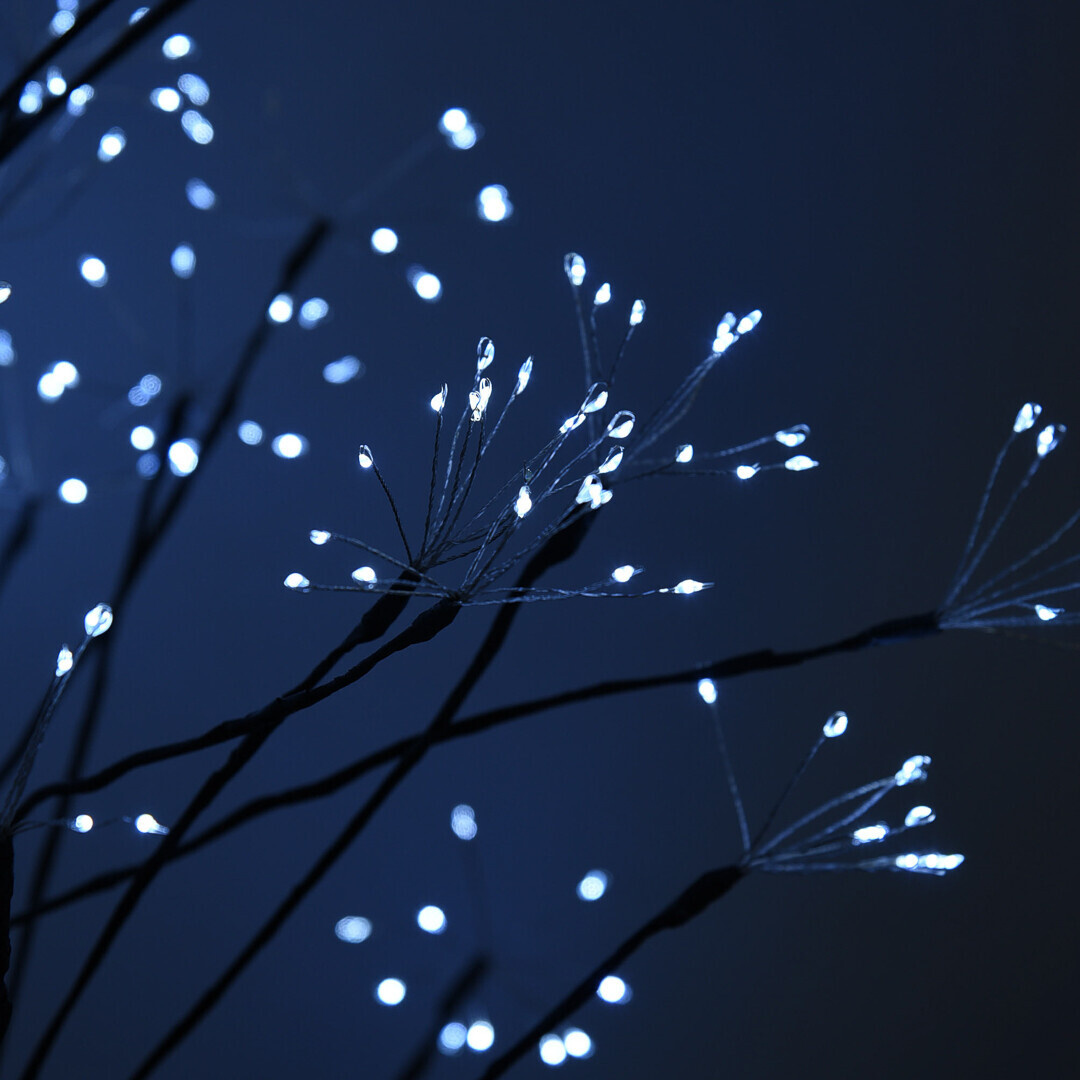 Светодиодное дерево "Роса" 1,8 м, 650 LED, холодный белый, уличное